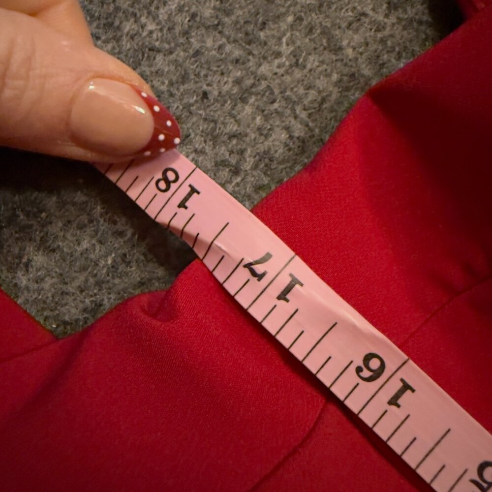 Kay Unger Genesis Walk Thru Pant Dress One Shoulder Red Size 14 - Picture 10 of 15